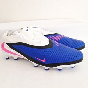 Nike Phantom 6 Low Pro AG White Blue Pink Soccer Cleats